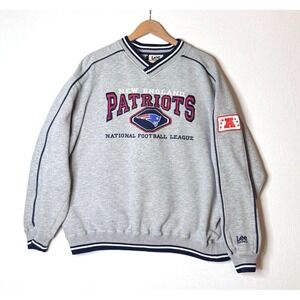 Vtg LEE SPORT 2XL Sweatshirt Patriots Pullover Embroidered Retro Heavyweight